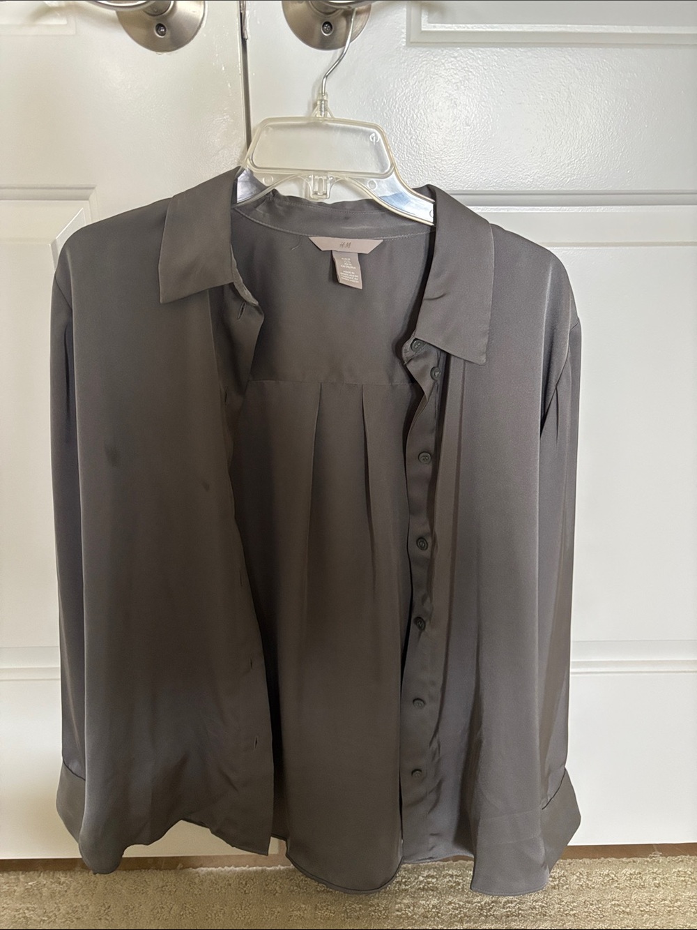 H&M Charcoal Button-Down Blouse